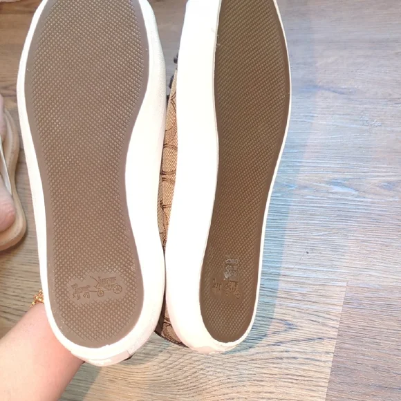 Coach Empire Low Top Logo Sneakers Brown Signature Canvas Wm Sz 10 - Picture 11 of 16